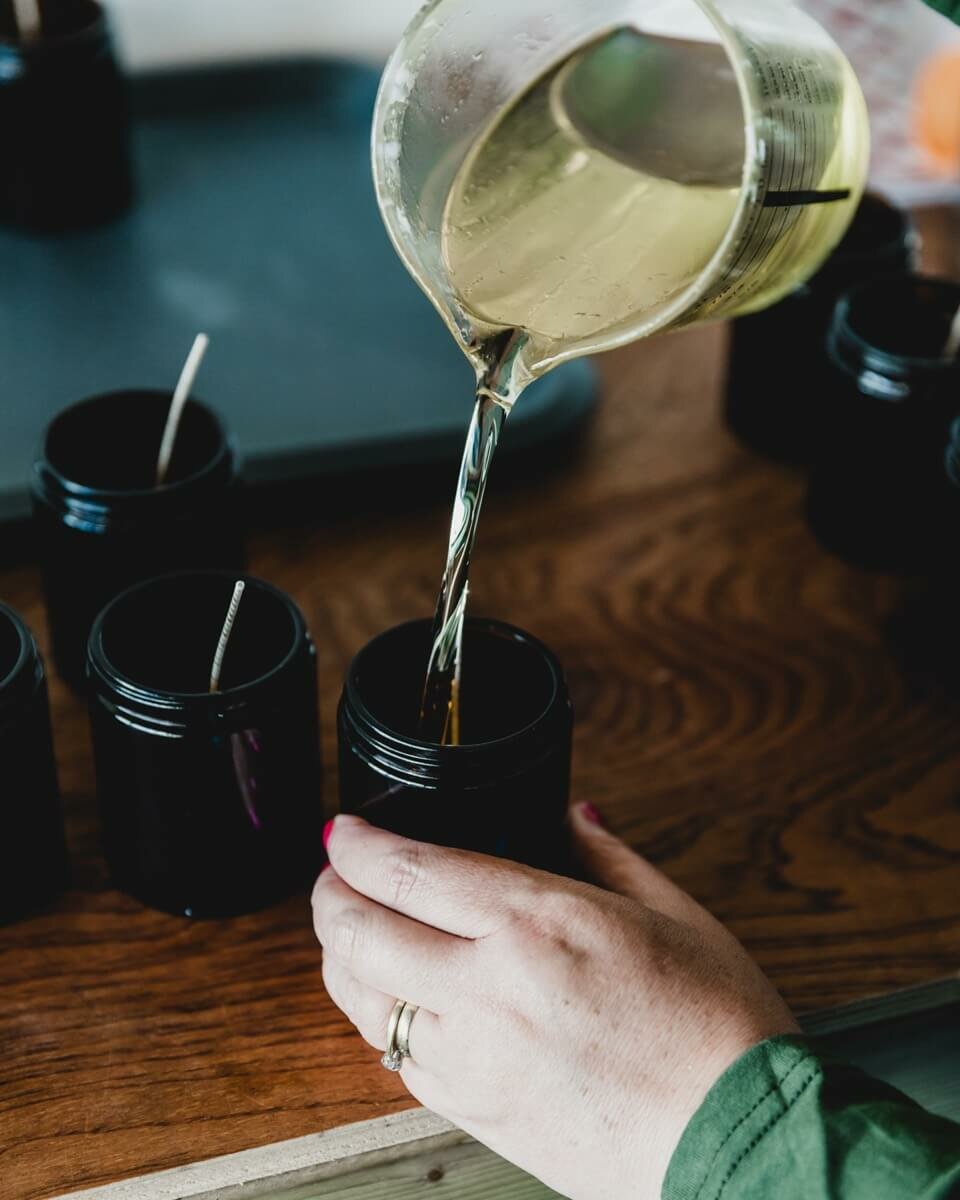 hand-made-candle-Hazel-and-Blue Soy candle making workshop for beginners
