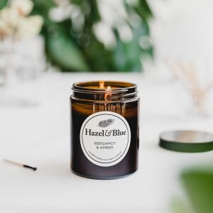 bergamot and amber soy candle vegan handmade eco friendly