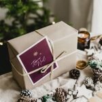 Joy christmas soy scented candle festive scent porcelain ceramic orange cinnamon and clove gift box wrapped