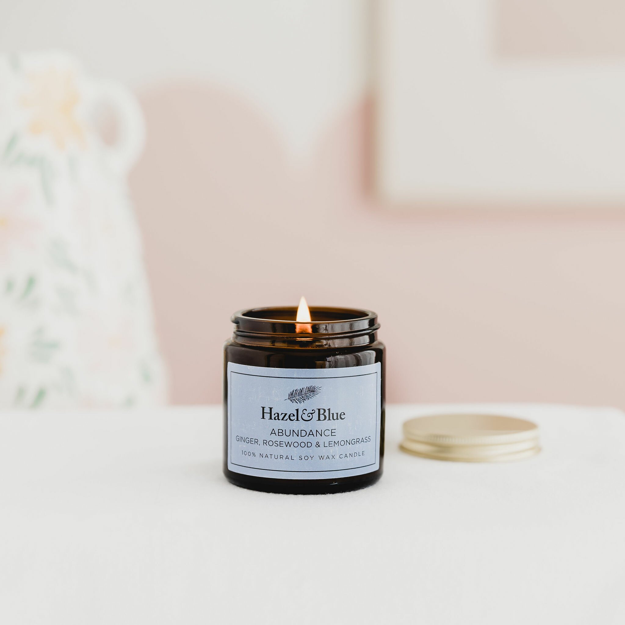 2208HAZELBLUE-6399 Abundance Soy Candle